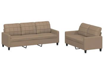 2-osobowa sofa z poduszkami cappuccino sztuczna skóra WM-3201382