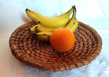 Taca słomiana ręcznie wyplatana vintage boho antyk