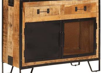 vidaXL Szafka, 80x31x66 cm, lite surowe drewno mango i metal(SKU:355843)