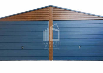 GARAŻ BLASZANY 6m x 5,5m poziom  dwuspad 2x Brama + okno ID208