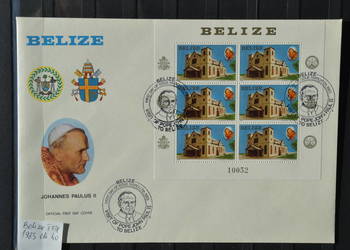 Znaczki. Papież Jan Paweł II Belize I FDC Ks Chrostowski 40