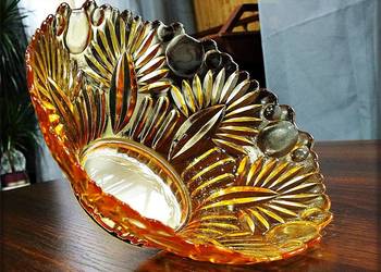 Stara Patera Misa szklana Salatera Carnival Glass z lat 60-70' PRL