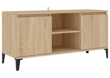 vidaXL Szafka TV, metalowe nóżki, dąb sonoma, 103,5x35x50 cm(sku805971)