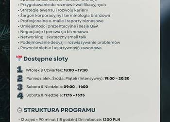 Eksluzywny program angielskiego korporacyjnego – 1 na 1