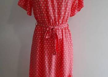 Sukienka w Modne Grochy Bawełniana Kobiecy Fason Midi M/L