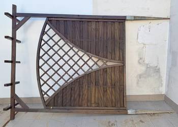 Pergola Płot Drewniany 224x228 cm kotwy metalowe
