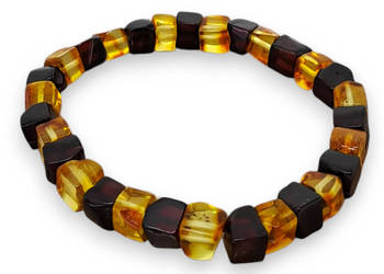Bransoletka z bursztynu, BURSZTYN bałtycki nieregularna kostka #857