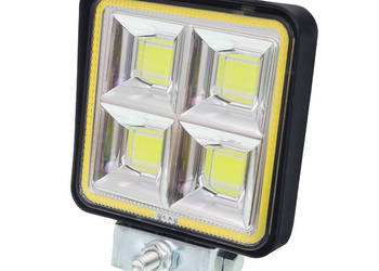LAMPA ROBOCZA HALOGEN LED, 72 LED COB + OBRYSOWA DIODA ŻÓŁTA, KWADRATO