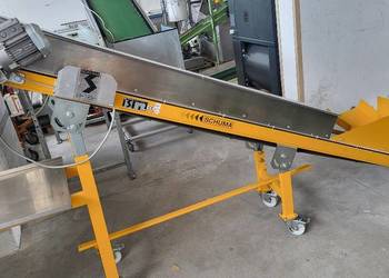 Taśmociąg z zabierakami, przenosnik taśmowy dostawiany do maszyny 250x30 cm