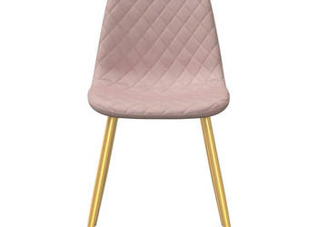 Krzesła stołowe 2 szt. różowe obite aksamitem WM-325672