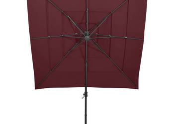 4-poziomowy parasol na aluminiowym słupku bordowy 250x250 cm WM-313824