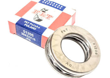 Łożysko Kulkowe Oporowe Wzdłużne FŁT 30x52x16 mm / 51206
