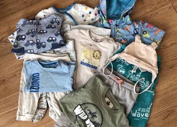 Zestaw ubrań na wiosnę dla dziecka w rozmiarze 74. 11 elementów..