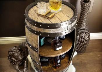 DĘBOWY BAREK NA ALKOHOL SREBRNE ŚRUBY