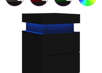 vidaXL Szafka nocna z oświetleniem LED, czarna, 35x39x55 cm(SKU:836751)