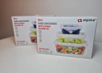 Zestaw pojemników na żywność z silikonową pokrywą