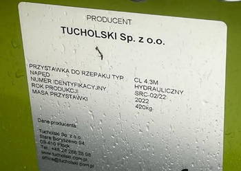 Stół przystawka do rzepaku Tucholski