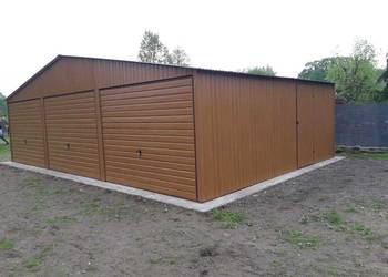 Garaż Blaszany w kolorze Orzech - Garaże Blaszane GrzywStal A25v13