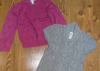 H&M sweter srebrna nitka  r.110/116 fioletowy