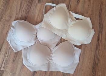 3 nowe bezszwowe biustonosze rozmiar XXXL obwód regulowany od 40 do 42 cm,