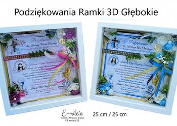 Ramki Głębokie 3D podziękowania dla chrzestnych KOMUNIA, CHRZEST, ŚLUB