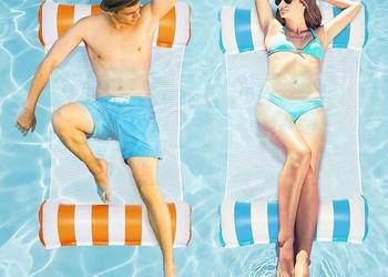 MATERAC WODNY 2 SZTUKI 4 W 1 DMUCHANY LEŻAK, FOTEL, HAMAK, MATERAC WODNY