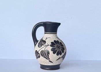 Fikuśny Wazonik Vintage lata 60-70 Niemiecka Kamionka Retro Perełka