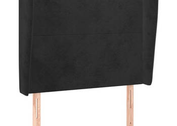 Zagłówek uszak czarny 83x23x118/128 cm aksamit WM-3117708