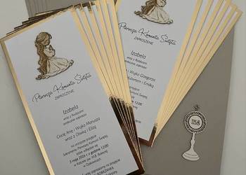 KOMUNIA - zaproszenie na złotej tafli