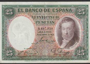 Hiszpania 25 peset 1931 - Vicente Lopez