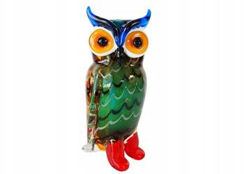 Figura szklana Sowa Murano style piękne kolory