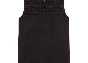 Czarna koszulka top koronka xs 34 h&m