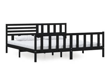 Rama łóżka czarna lite drewno sosnowe 200 x 200 cm WM-3101177