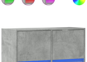 Ścienna szafka TV z LED szarość betonu 80x31x35 cm WM-852358