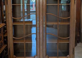 Piękna dębowa biblioteka,witryna ludwikowska -sklep Dąbrowa Górnicza
