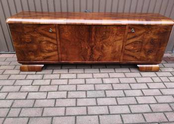 Komoda ART-DECO Orzech RTV Niska 181 Zgrabna Stara Antyk Po Renowacji.