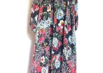 sukienka Długi Rękaw długa MAXI r. 40 kwiaty Cocomore PREMIUM Polska NOWA