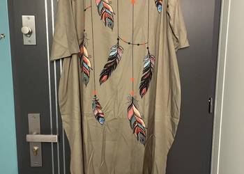 Shein sukienka luźny fason modny wzór pióra nowa hit roz.40/42