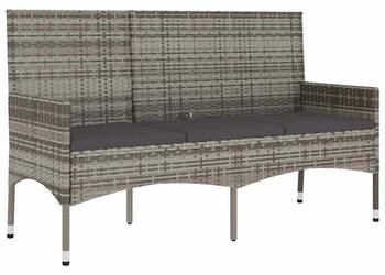 vidaXL 3-osobowa ławka ogrodowa z poduszkami, szara(SKU:319493)