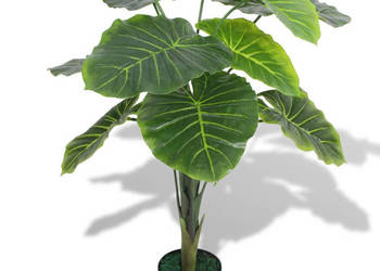 Sztuczna kolokazja jadalna (taro) z doniczką 85 cm zielona WM-244432