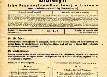 Biuletyn Izby Przemysłowo Handlowej w Krakowie Rok 1 Nr 4-5  1940 Biuletyn Izby Przemysłowo Handlowej w Krakowie Rok 1 Nr 4-5  1940