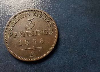 Stare monety 3 fenig 1868 A Niemcy
