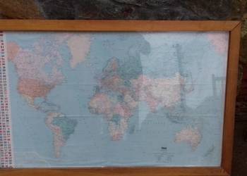 Stara szkolna mapa świata z lat 60-70 tych