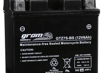 Akumulator motocyklowy GROM GTZ7S-BS 12V 6Ah 120A P+