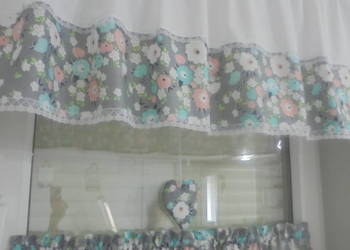 firanki / komplet na okno góra 210/70 cm / dół 140/44 cm ser