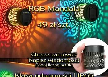 Lampa ścienna z projekcją mandali, ładowalna lampa ścienna, lampa