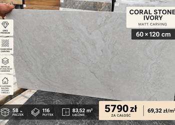 Gres 60x120 Coral Stone Ivory Carving – NOWE – 83,52 m²