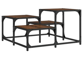 Stolik kawowy brązowy dąb 68x68x40 cm WM-837751