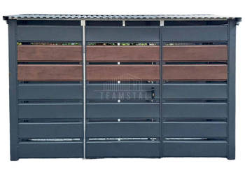 Wiata śmietnikowa 3x1m furtka drewnopodobny TS1209