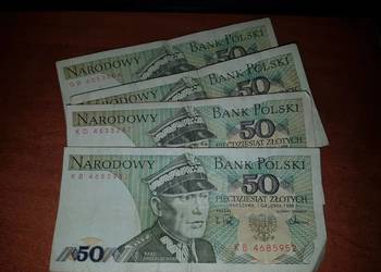 Banknoty PRL 50 ZŁ 4 sztuki
